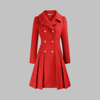 Classic-Style Double-Breasted Long-Sleeve Coat – Office, Casual