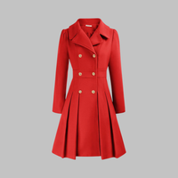Classic-Style Double-Breasted Long-Sleeve Coat – Office, Casual