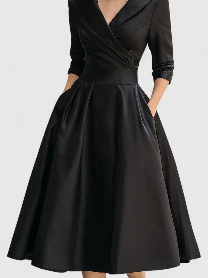 A-Linienkleid für Damen mit Wickelkragen – Elegantes Design für besondere Anlässe