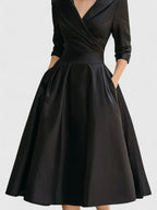 A-Linienkleid für Damen mit Wickelkragen – Elegantes Design für besondere Anlässe