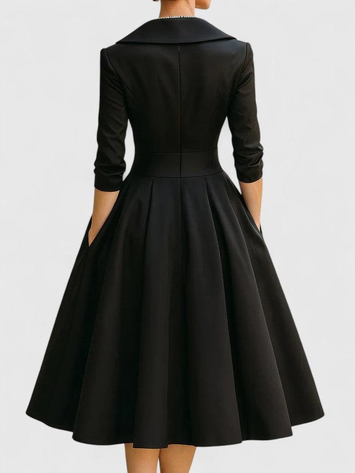 A-Linienkleid für Damen mit Wickelkragen – Elegantes Design für besondere Anlässe