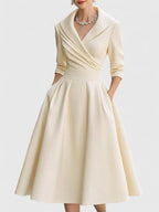 A-Linienkleid für Damen mit Wickelkragen – Elegantes Design für besondere Anlässe