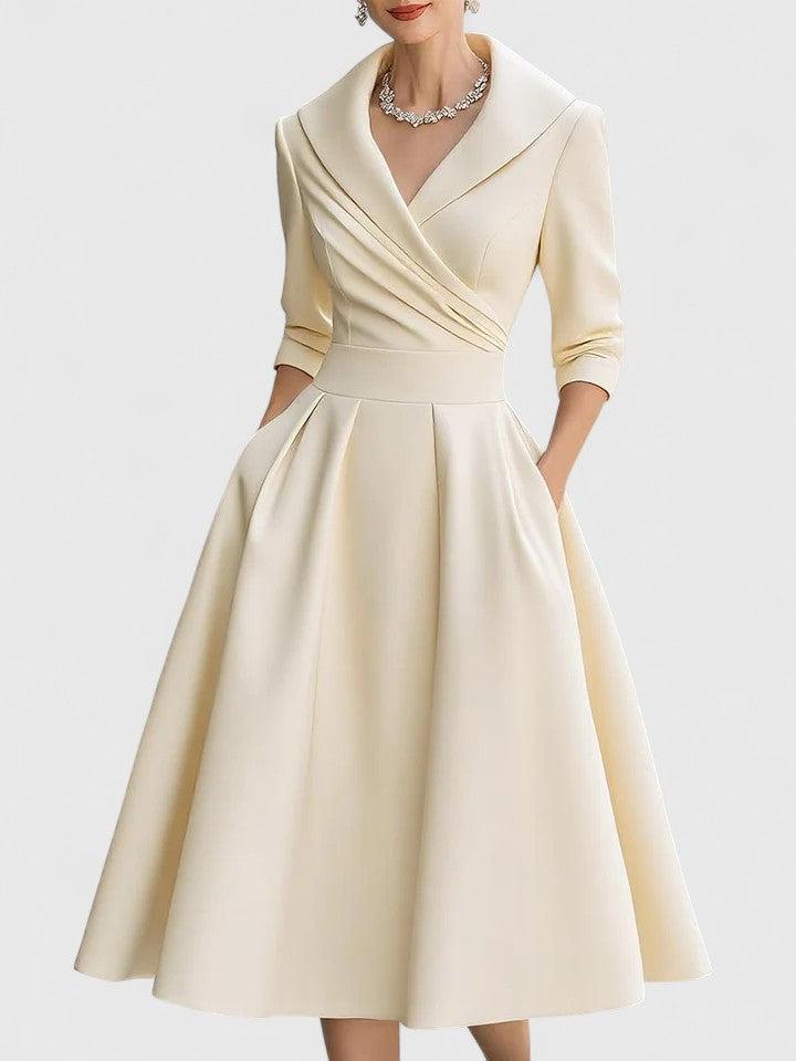 A-Linienkleid für Damen mit Wickelkragen – Elegantes Design für besondere Anlässe