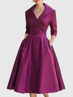 A-Linienkleid für Damen mit Wickelkragen – Elegantes Design für besondere Anlässe
