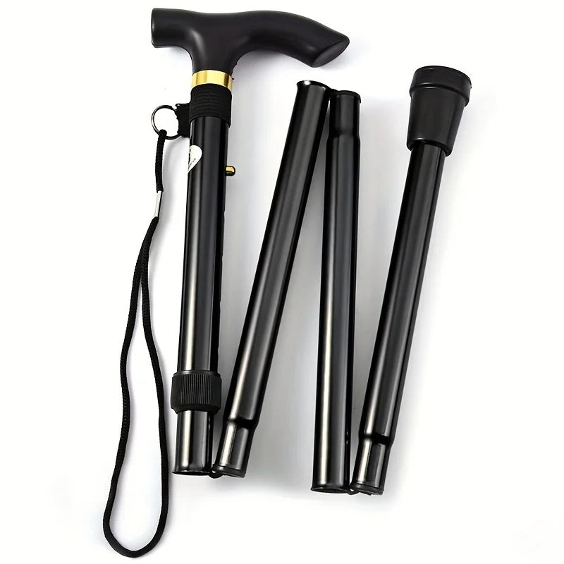 Adjustable Folding Telescopic Walking Stick – Mobility Aid, Hiking Support