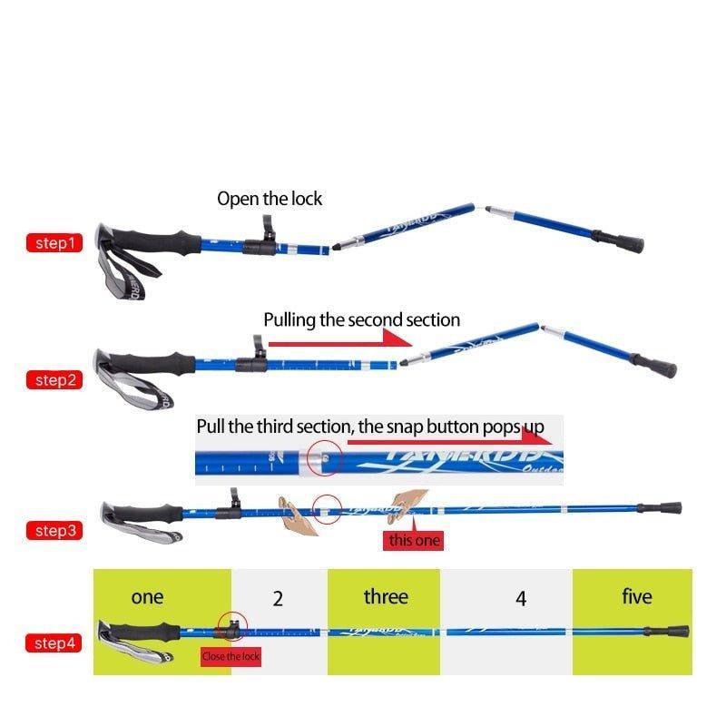 Adjustable Trekking Poles – Lightweight, Foldable – Hiking, Walking