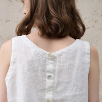 Asymmetric Linen Crop Top - Lightweight Summer Fashion for Casual Wear