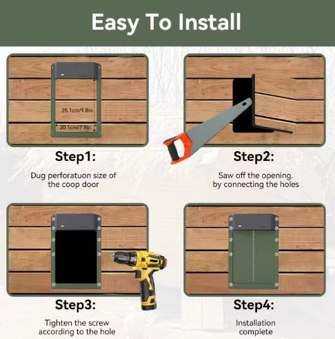 Automatic Chicken Coop Door System with Solar/Battery Options – Garden, Outdoor