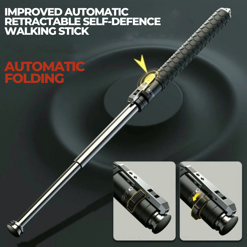 Automatic Self Defense Walking Stick – Hiking, Urban Safety