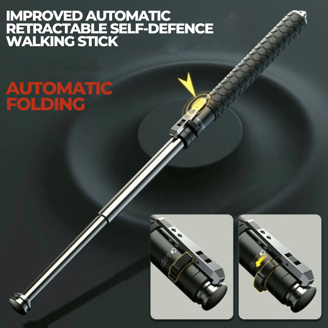 Automatic Self Defense Walking Stick – Hiking, Urban Safety