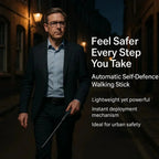 Automatic Self Defense Walking Stick – Hiking, Urban Safety