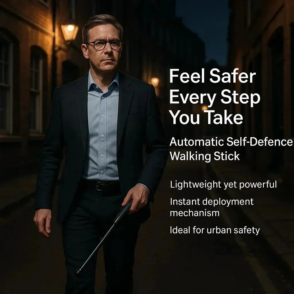 Automatic Self Defense Walking Stick – Hiking, Urban Safety