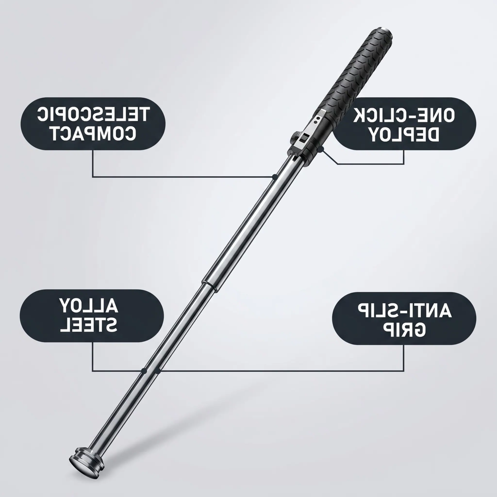 Automatic Self Defense Walking Stick with Stability Support – Safety, Mobility
