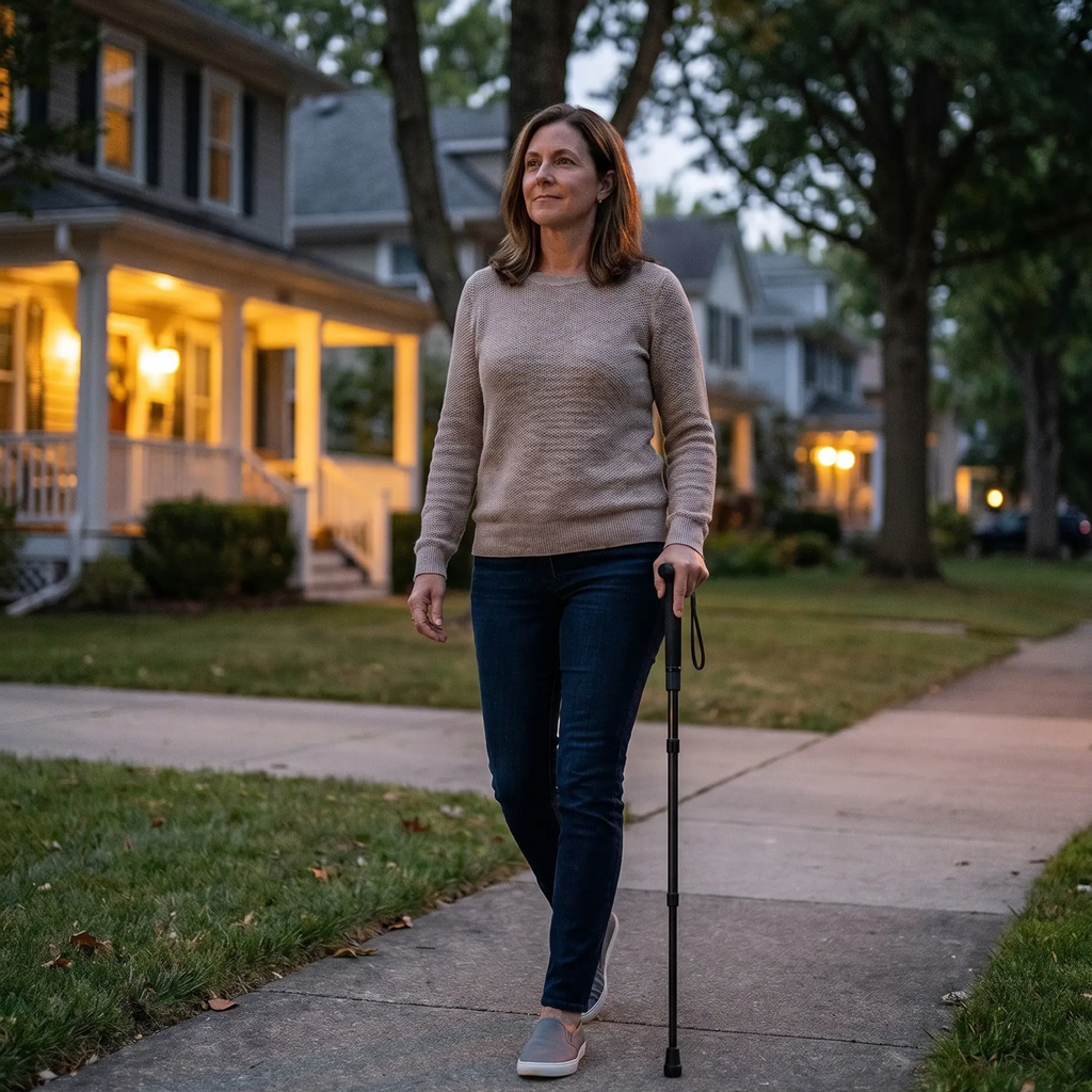 Automatic Self Defense Walking Stick with Stability Support – Safety, Mobility