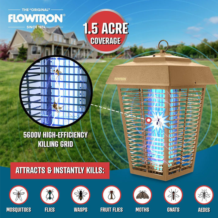 Flowtron Electric Bug Zapper 80W – Outdoor Pest Control, Garden Protection