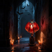Bat-Shaped LED Lamp with Translucent Wings – Halloween Decor, Gothic Style
