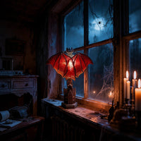 Bat-Shaped LED Lamp with Translucent Wings – Halloween Decor, Gothic Style