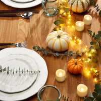 Battery-operated LED Tealight Candles – Warm Light for Halloween, Party Decorations