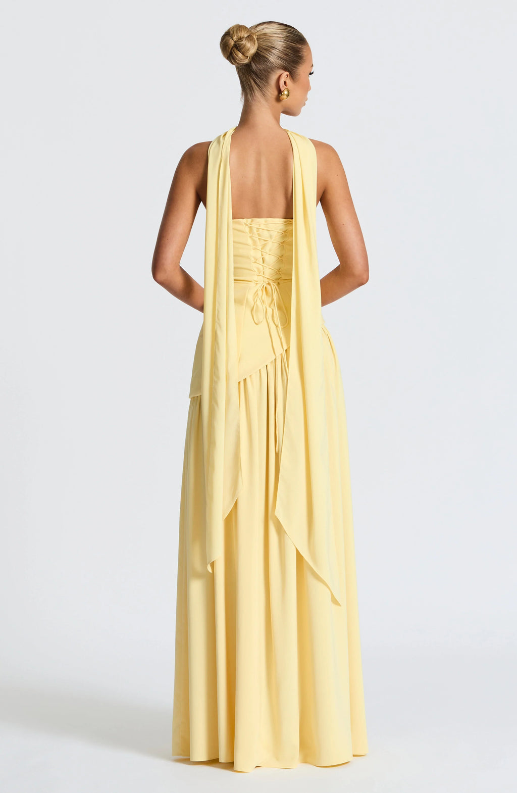 Black Corset Bustier Dress with Scarf Detail Women UK – Wedding Guest Garden Party Evening Gown, Cocktail