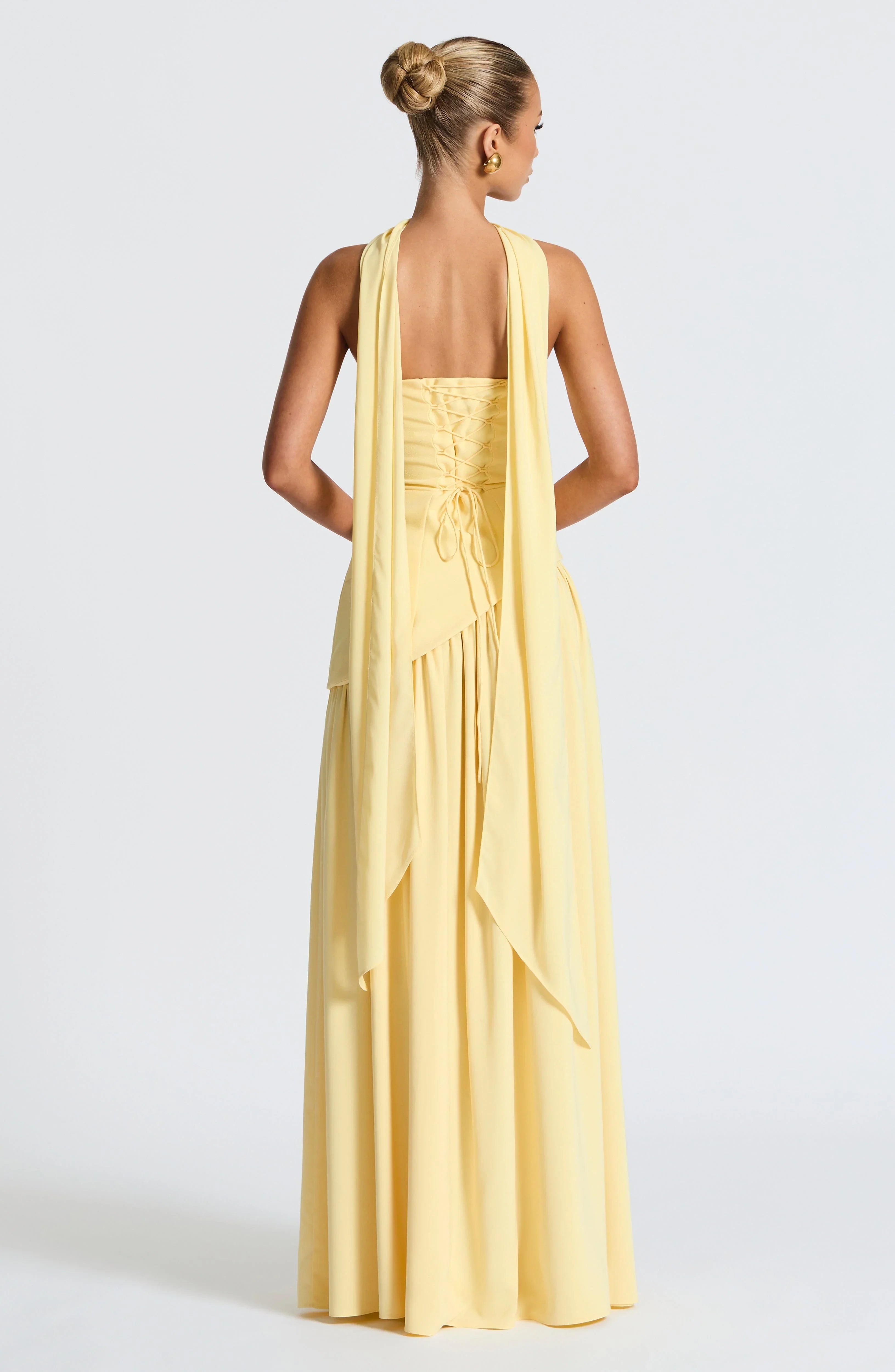 Black Corset Bustier Dress with Scarf Detail Women UK – Wedding Guest Garden Party Evening Gown, Cocktail