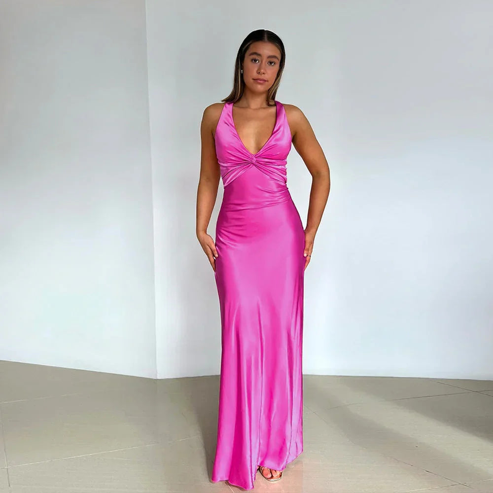 Black Maxi Dress with Crossed Neckline for Women UK – Wedding Guest Garden Party Evening Gown, Cocktail Attire