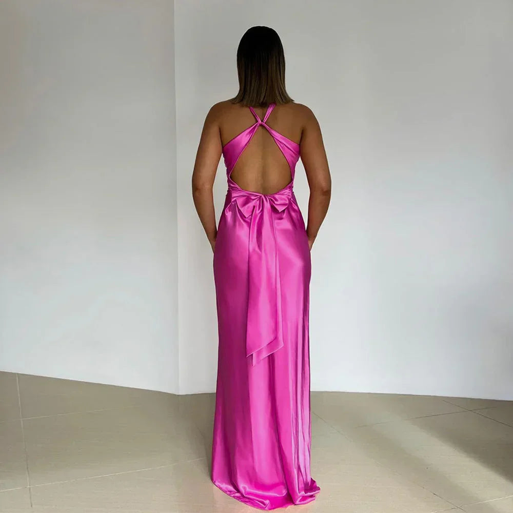 Black Maxi Dress with Crossed Neckline for Women UK – Wedding Guest Garden Party Evening Gown, Cocktail Attire