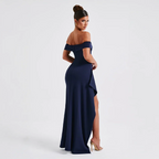 Black Off-Shoulder Long Dress Women UK – Wedding Guest Cocktail Evening Gown, Garden Party