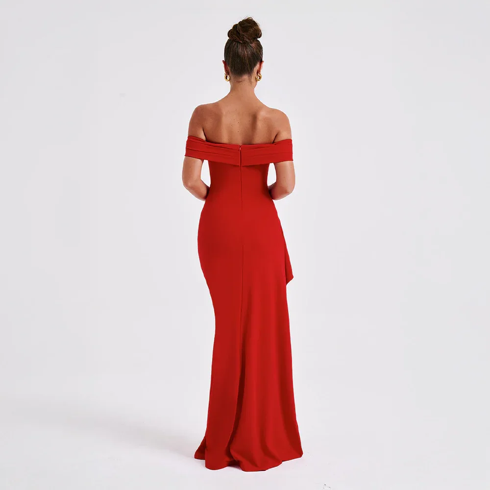 Black Off-Shoulder Long Dress Women UK – Wedding Guest Cocktail Evening Gown, Garden Party