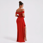 Black Off-Shoulder Long Dress Women UK – Wedding Guest Cocktail Evening Gown, Garden Party