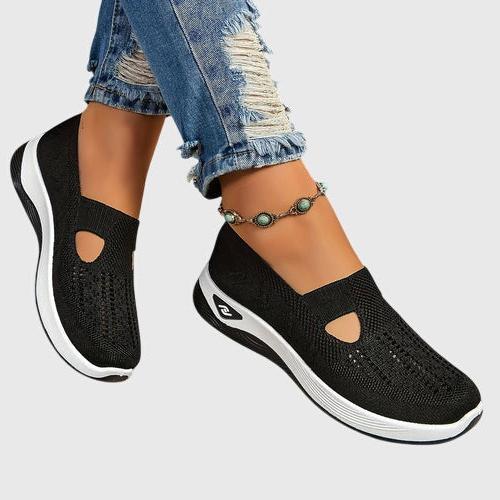 Black Orthopedic Slip-On Shoes for Women UK – Smart Casual Office Wear Evening