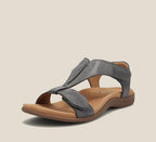 Black Orthopedic Vegan Leather Sandals Women UK – Smart Casual Holiday Wear Evening Footwear