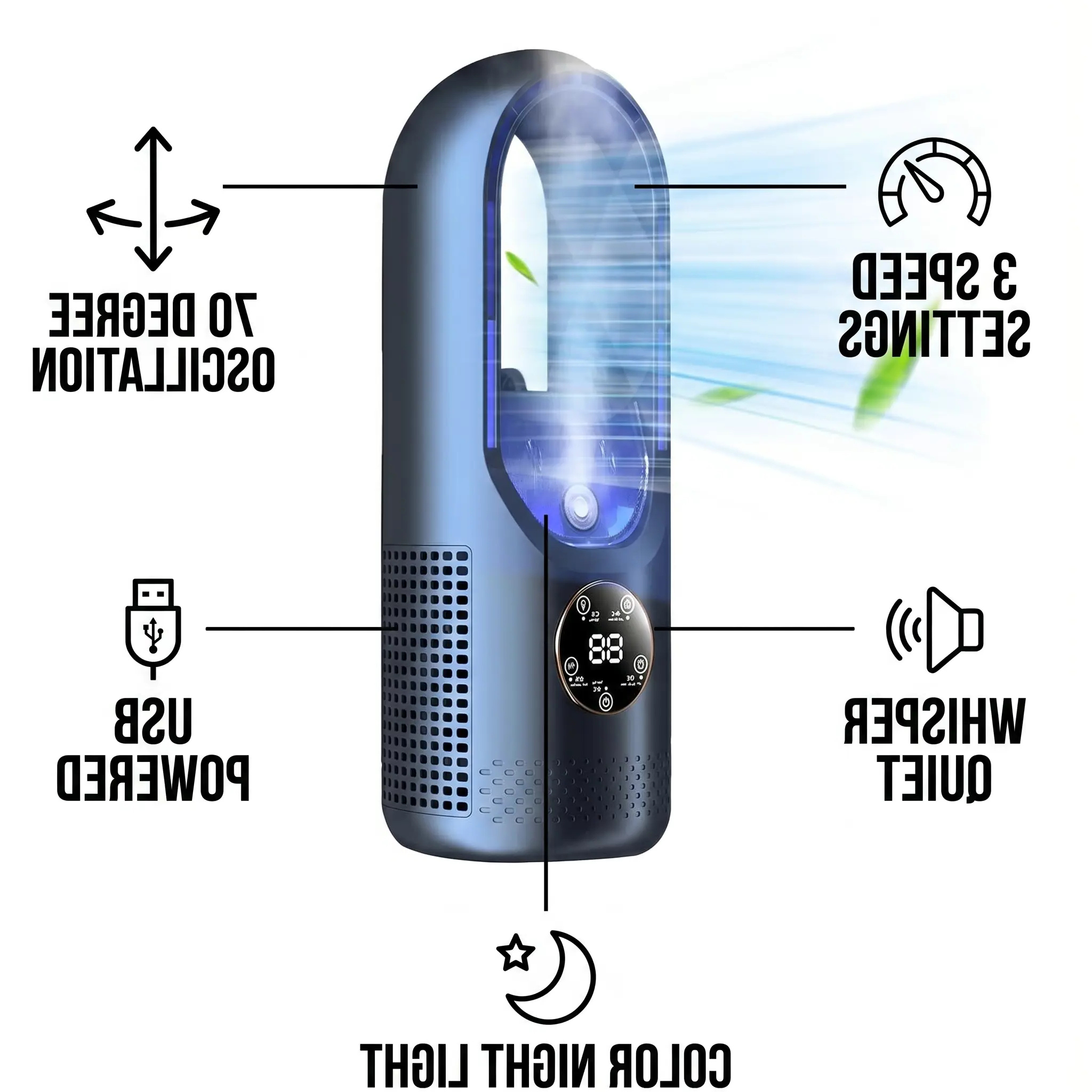 Blade-Free Silent Portable Air Conditioner – Home Office, Travel