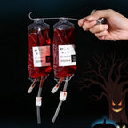 Blood Bag Drink Pouches with Syringe – Halloween Party Decorations, Gadgets