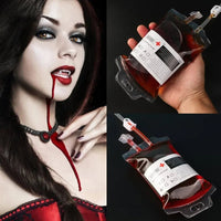 Blood Bag Drink Pouches with Syringe – Halloween Party Decorations, Gadgets