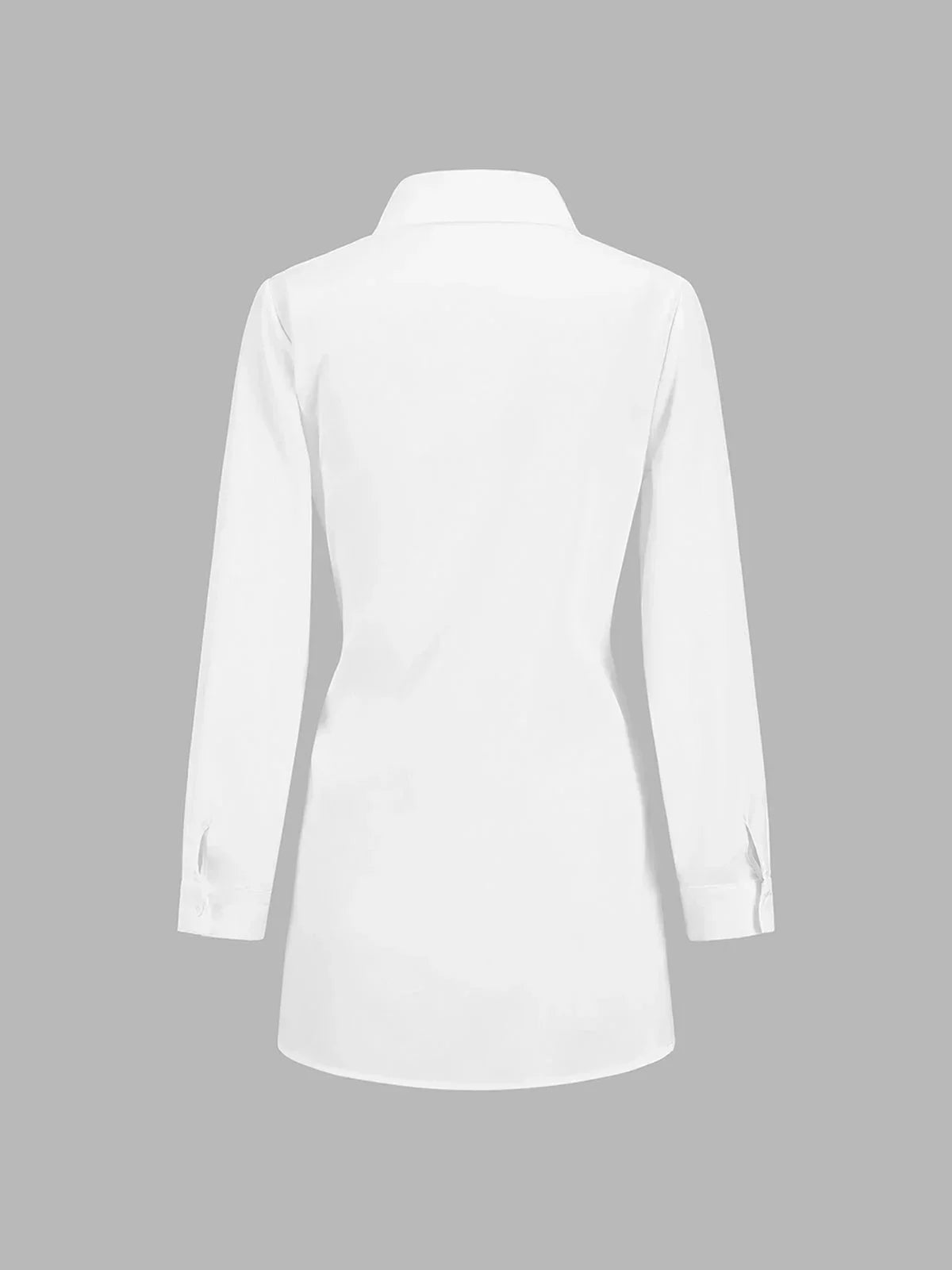 Blue Oversized Women's Shirt with Front Tied Belt UK – Smart Casual Office Holiday Wear