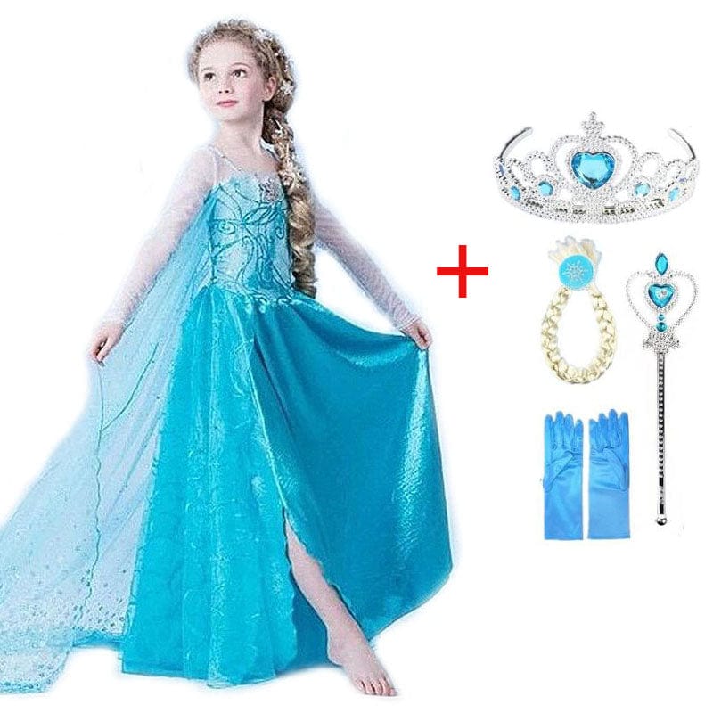Blue Princess Dress with Accessories – Party, Role Play