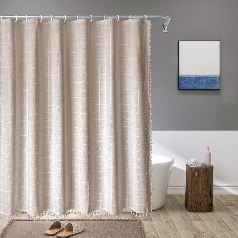 Bohemian Waterproof Linen Shower Curtain – Bathroom, Home Decor