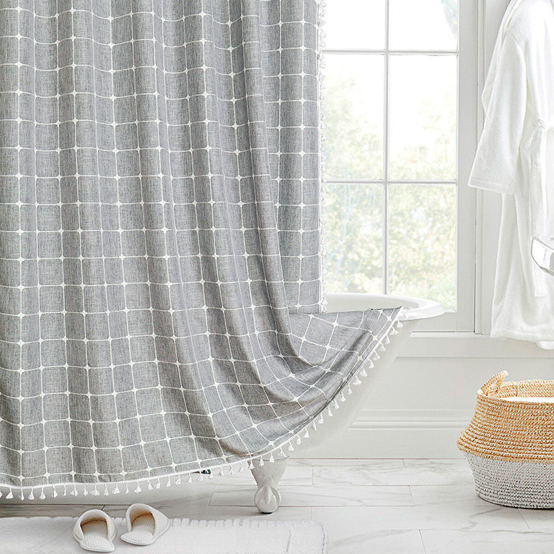Bohemian Waterproof Linen Shower Curtain – Bathroom, Home Decor