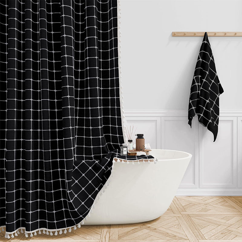 Bohemian Waterproof Linen Shower Curtain – Bathroom, Home Decor