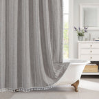Bohemian Waterproof Linen Shower Curtain – Bathroom, Home Decor