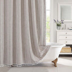 Bohemian Waterproof Linen Shower Curtain – Bathroom, Home Decor