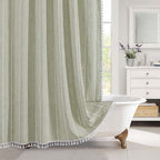 Bohemian Waterproof Linen Shower Curtain – Bathroom, Home Decor