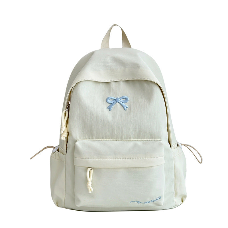 Bow-Embossed Casual School Backpack – Stylish, Everyday Use