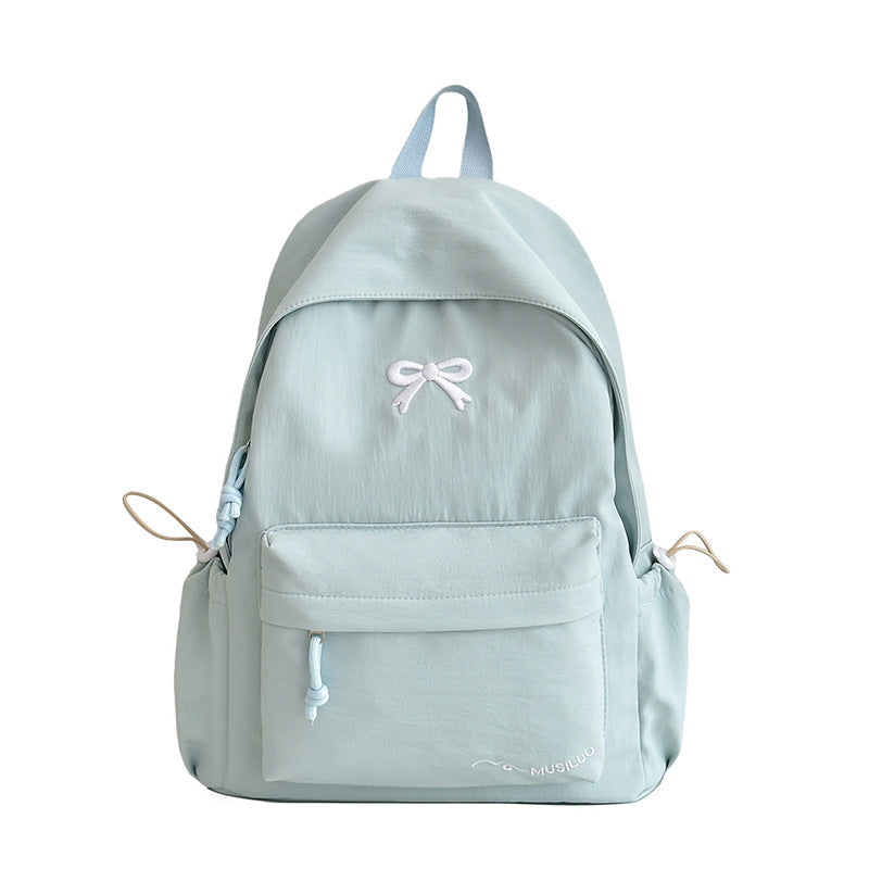 Bow-Embossed Casual School Backpack – Stylish, Everyday Use