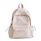 Bow-Embossed Casual School Backpack – Stylish, Everyday Use