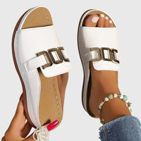 Brown Comfy Buckle Sandals Women UK – Smart Casual Holiday Wear Evening Footwear