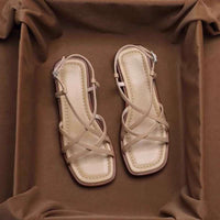 Brown Italian Leather Strap Sandals Women UK – Smart Casual Holiday Wear Evening Footwear