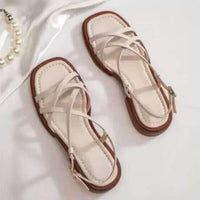 Brown Italian Leather Strap Sandals Women UK – Smart Casual Holiday Wear Evening Footwear