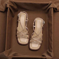 Brown Italian Leather Strap Sandals Women UK – Smart Casual Holiday Wear Evening Footwear
