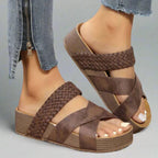 Brown Orthopedic Sandals for Women UK – Smart Casual Holiday Wear Evening Footwear